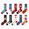 Men's Socks Creative Christmas Snowman Santa Claus Cartoon Mid Tube Cotton Fashion Knit Warmers Stockings Gifts