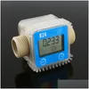 Flow Meters 1 Pcs K24 Lcd Turbine Digital Fuel Meter Widely Used For Chemicals Water1 Drop Delivery Office School Business Industria Dhmqq