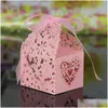 Cartes De Voeux Wholesale20Pcs Faveur Boîte De Bonbons De Mariage Pour Festival Papier Cadeau Boîtes À Cupcake Banquet Romantique Décoration Fête Suppli Dhjwr