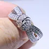 Cluster Rings Veclon Infinity Jewelry 9625 Sterling Silver Pave Cubic Zirconia Bow Party Wedding Band Ring for Women