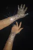 Luxueux Stretch Strass Gants De Mariée Cristal Brillant Agrémenté Maille Femmes Gants Longs Discothèque Fête Danse Scène Spectacle De Mariage Accessoires CL1668