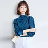 Women's Blouses Shirts vrouwen Solid 2023 Blue Long Sleeve Harajuku Tops Tees Koreaanse stijl Wit losse ol Vrouwelijk Autumn Blusas 1081