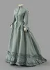 Robe de bal vert poussiéreux victorien des années 1860, robe de bal duchesse, robe de soirée rétro médiévale, Costume de théâtre de cirque