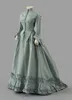 1860er Jahre viktorianisches Bustle Dusty Green Ballkleid Herzogin Ballkleid Mittelalterliches Retro-Walking-Abendkleid Zirkustheaterkostüm