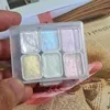 Tırnak parıltısı 6 adet çiçek açan boya çiviler için suluboya tozu soyut sanat pigment sihirli inci krom cila manikür