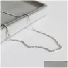 Серебряное подлинное 925 стерлинговое ожерелье Sier Link Collece Fat для подвески женщин мужские ювелирные аксессуары подарки подарки.