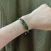 Strand Retro Imitação Olive Jade Bamboo Bracelete feminina de estilo chinês Feminino Jóias de presente de moda com miçangas