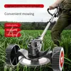 전기 잔디 트리머 강력한 무선 잔디 깎는 기계 이중 휠 길이 조정 가능한 정원 치기 커터 도구 1 배터리