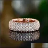 Bant halkaları moda gül altın fl beyaz zirkon rhinestone ring kadınlar için kızlar tatlı kadın düğün mücevher aksesuarları bırakma teslimat oteh8