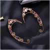 Orecchini a clip per orecchio avvolgenti Farfalle Nocuffs Wing Elf Cuff Wedding Filigree Fairy Crystal Jewelryzircon Ees 221014 Drop Delivery J Dhsdm