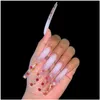 Valse nagels 100 stcs/tas nep nagels tips Clear/Natural Manicure Acryl gel Diy Salon Extralong Fingernail Set Drop Delivery Health Beau DHMLS