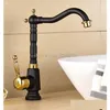 Bathroom Sink Faucets Black Gold Basin Faucet Cold And Mixer Taps 360 Degree Swivel Spout Kitchen Tap Tnf807 Drop Delivery Home Gard Dh5Ln