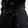 Down Parkas mooses Canada Winter Jacket Stag Lake Hooded Classic Windproof Thick Black and Brown Fur Parka Coats White Duck Knuckles Qln8 PLUJ