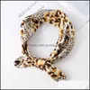 Schals Seide Leopard Schal Print Lady Square Neck Foard Schal und Wraps weibliche Kopftuch Mode Designer Bandanas Frauen Accessoires Otias