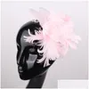 Hair Accessories Mticolor High Quality Feather Flowers Fascinator Children Party Brooches Hats Red Wedding Xmf371 Drop Delivery Produ Dh2Rc