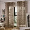 Curtain Drapes Jacquard Feather Sheer Curtains White 1 Panel Jinya Home Decor Elegant Window Sns For Kids Bedroom Door Living Drop Dhzkd