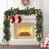 Fiori decorativi 180 cm Ghirlanda natalizia Porta Camino Fiocco misto con decorazione in canna di pino 2023 Navidad