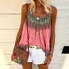 Women's Blouses 2023 Fashion Women's Summer Leisure Camisole Loose Beach Positioning Gedrukt katoen T-shirt