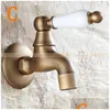 Torneiras de pia do banheiro Bibcocks Torneira Torneira Antigo Moldura de parede Montada de parede Lavagem Hine Hine tapra decorativo Jardim externo Small Taps 1512 F dr dhns5