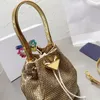 أكياس دلو الكتف سلسلة Crossbody حقيبة يد حقيبة يد مصغرة حقائب الماس الماس جلود مقبض سهل منفصل الحزام