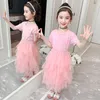 Girl Dresses Kids For Girls Tiered Party Dress Mesh Children Summer Clothing 6 8 10 12 14