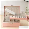 Jewelry Boxes Doublelayer Veet Box European Storage Large Space Holder Gift 2714 T2 Drop Delivery Packaging Display Ote2F