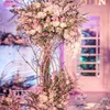 Party Decoration Tall Gold Metal Flower Stand Vase Set For Wedding Desktop Event Rectangle Frame Centerpiece Yu2362