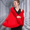 Foulards 1001 Mode européenne et américaine Faux Rex Fourrure Épaissi Châle Femmes Cape d'hiver
