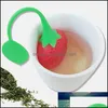 TEA STERERS 1 PC Herbal Spice Filter Kitchen Tools Stberry Accessories Infuser Ball Leaf Sile Sile Pås för bryggenhet Drop Deli Otgbd