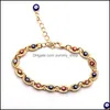 Charm Armband Alloy Armband Lime Drop Blue Red Turkey Eye Fashionwomen Jewelry Gold 5ll Q2 Leverans OT5AW