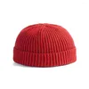 Berets Winter Simple Women Fashion Soft Solid Color Wool Knited Beanie Skull Cap Warm Elastic Hats Man Unisex