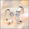 Couple Rings Nehzy 925 Sterling Sier Womens Fashion Jewelry High Quality Crystal Zircon Four Claw Six Men And Women Ring 514 B3 Drop Ota0X