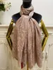 Kvinnors långa halsduk halsdukar 100% silkematerial khaki färg vanligt lapptäcke spetsar stor storlek 210 cm - 65 cm