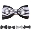 Bow Ties Basaga Rhinestone For Men Sequin Bowties With Adjustable Length Wedding