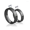 Cluster Ringe 2PC Koreanische Mode Titan Stahl Flach Für Männer Frauen Klassische Metall Verlobungsring Hochzeit Zubehör Paar Schmuck geschenk