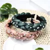 Headbands Fashion Boutique Hair Accessories Women Solid Color Pleated Fabric Twist Braids Wideband Hairbands Headband Wild Band Drop Dhzmy