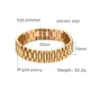 Bedelarmbanden heren president armband roestvrijstalen horlogeband voor mannen watchlink sieraden gouden 15 mm breed 88 inch drop leveren dhnrh