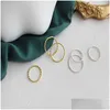 Silver New 100 925 Sterling Sier Twist Rings For Women White Gold /18K Color Finger Ring Simple Fine Jewelry Drop Delivery Dhcz8