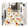 Wallpapers Wholesalecustom 3D Floor Mural Wallpaper Swimming Goldfish Pvc Selfadhesive Waterproof Living Room Bathroom Flooring Pape Dhxro