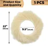 Decorative Flowers 22Inch Artificial Pampas Grass Wreath Faux Decor For Home Boho Fall Decoration (Beige)