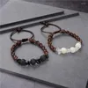 Pulseiras de charme pulseira de pedra natural lava fosco de miçangas homens homens mulheres oração de jóias de cristal de fitness b444