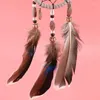 Декоративные фигурки 2x Mini Mini Dream Catcher для автомобильных бисеров натуральные перья и ручной работы