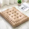 Pillow 2023 Style Cute Biscuit Shape Anti-fatigue PP Cotton Soft Sofa For Home Bedroom Office Dormitory Decor