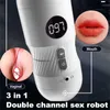 Sex Toys Massager Automatisk oral avsugning Boy Cup Toy Male Masturbator 3 In1realistisk vagina Sugande tungdockvibrator för män