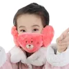 Berets Kids Adult Winter Face Mask With Earflap Cute Reusable Washable Fleece Windproof Warm Adult/kid Plush NOV99