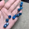 Серьги 1 Пара Fengbaowu Natural Stone Blue Apatite Cube Serving Sear Stuce 925 Серебряная серебряная энергия Хрустальная модная ювелирные изделия подарок