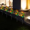 Fleurs décoratives sapin de Noël lumières solaires piquets d'extérieur 2 pack décorations étanche cour lumière