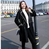 Kvinnors ull hepburn stil tjock ulljacka Kvinnor i mitten av längden 2023Autumn Winter Outwear Black Windbreaker Suit Collar Coat Kvinna L536
