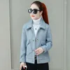 Kvinnors ullimitation Mink Velvet Coat 2023 Women Winter Jacka Korean Löst tjock kort överrock Slim Elegant Female Cashmere Tops W20