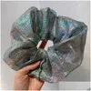 Headbands Summer Net Yarn Large Chiffon Hair Bow Scrunchies For Women Elastic Band Ponytail Holder Tie Girl Accessories Drop Deliver Dhsvi